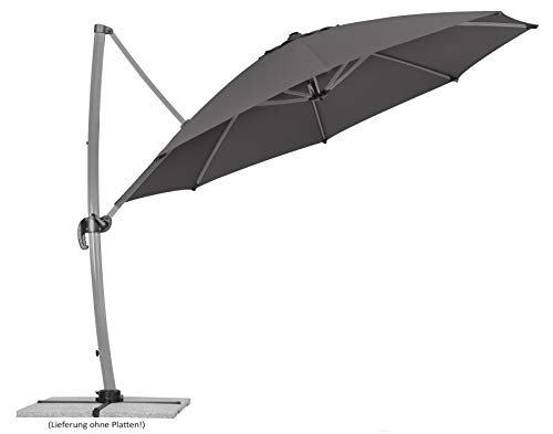 Schneider Sonnenschirm Rhodos Rondo, anthrazit, 350 cm rund, 792-15, Gestell Aluminium, Bespannung Polyester, 22.4 kg – Bild 4