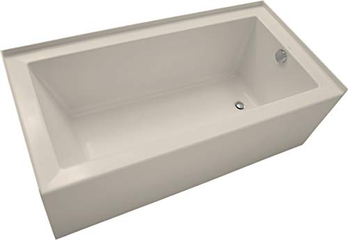 Mirabelle MIRSKS6030RBS Sitka 60" X 30" Acrylic Soaking Bathtub for Three Wall Alcove Installations with Right Drain