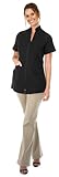 Canyon Rose Esthetician's Tuxedo Front Jacket, Black, Large
