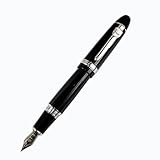 Advanced Fountain Pen Jinhao 159 Black Bright with Silver Broad Nib