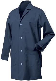 Worklon 431XL Polyester/Cotton Unisex Lab Coat with Button Front Closure, X-Large, Navy Blue