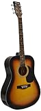 Huntington GA41PS-TS Tobaccoburst Dreadnaught Steel String Acoustic Guitar with 1 String Winder, 2 String Sets and 3 Premium Picks