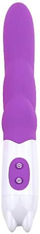 AOLITETT Wave Vibrating Rod Threaded Silicone Massage Stick, Strong Sense of Shock, Small Sound, 100% Waterproof, Suitable for Men and Women, Medical Silicone, Safe and Non-Toxic (Color : Purple)