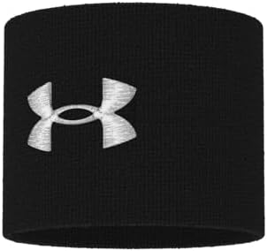 UA Performance Wristband pack de 2 muñequeras para hombre, accesorios de entrenamiento, hombre, Negro, Talla única — foto 3 de 6