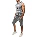 Mens Summer Outfit,Tronet Men's Summer Leisure Fashion Printing Sleeveless Hoodie Vest Shorts Sports Sets