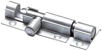 Merriway BH04899 (2 Pcs) Straight Surface Slide Door Bolt Aluminium 38mm - Pack of 2 Pieces, Silver, 38 mm