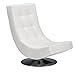 Wholesale Interiors Baxton Studio Elsa Faux Leather Upholstered Swivel Chair with Metal Base, Large, White