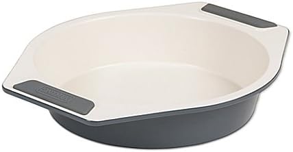 Viking Ceramic Coated 9-Inch Round Cake Pan in Cream/Grey