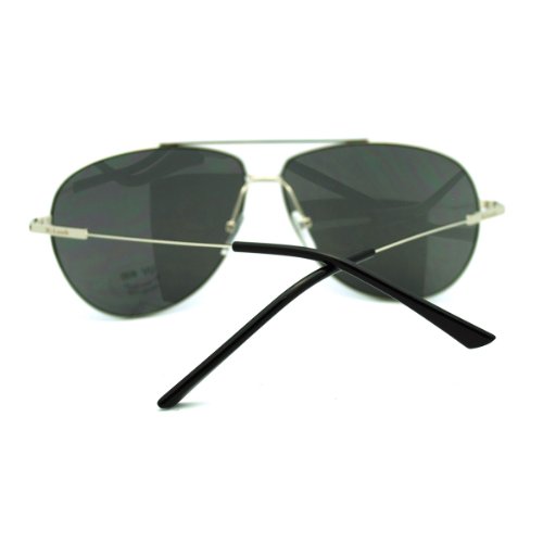Super Lite Thin Frame Aviator Sunglasses Classic Rimless Look Silver
