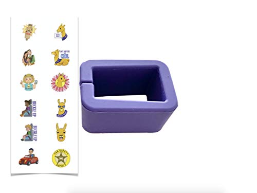 BPA-Free Car Seat Belt Buckle Booster - Raises and Stabilizes Your Receiver - Fun Kid Safety Sticker Gift (Short (Snaps Around Buckle), 1-Pack)