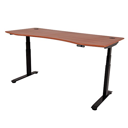 ApexDesk Elite Series 71" W Electric Height Adjustable Standing Desk (Memory Controller, 71" Red Cherry Top, Black Frame