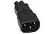 SF Cable, IEC C14 3 Prong Plug to C7 2 Prong Receptacle Power Plug Adapter