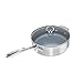 Chantal SLIN34-240C Induction 21 Steel Ceramic Coated Saute Skillet with Glass Tempered Lid, 3 quart, Silver