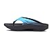 OOFOS Unisex Ooriginal Sport Thong Flip Flop, Black/Aqua, 9 B(M) US Women / 7 D(M) US Men