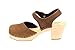 Lotta From Stockholm Swedish Clogs : Highwood Mary Jane Style in Brown Nubuck Leather