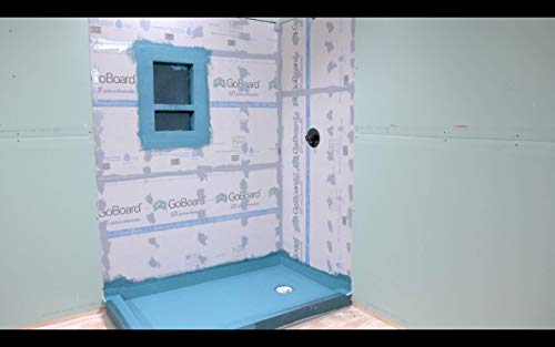 Backer Board Shower Wall Kit - Shower Surround Walls - 100% Waterproof GoBoard Install Kit (8 Sheets Covers 120SF, 6 Tubes Marine Grade ShowerSeal Polyurethane Sealant, 2.5lb. Screws)