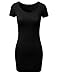 DRESSIS Women's Round Neck Short Sleeve Bodycon Slim Mini Dress S-2XL (14 Colors)