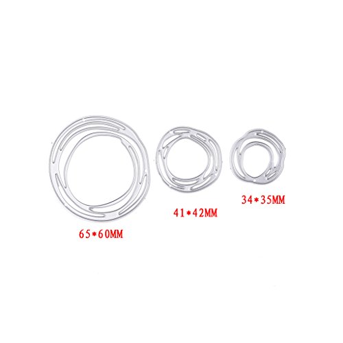 BUZHI 1set Cutting Dies Metal Circle Die Embossing Stencils for Christmas Card Paper DIY Craft Decoration - Thumbnail 3