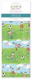 Caroline Gardner Georgie Porgies Boys Football Printed Tissue Wrapping Paper - 4 sheets