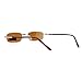 SA106 Small Mens Rectangular Metal Rim Classic Color Lens Sunglasses Gold Brown