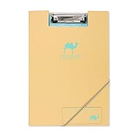 Nubstous A4 Foldover Foolscap Writing Clipboard File Document Folder Hard Board with Elastic Band Yellow Camel