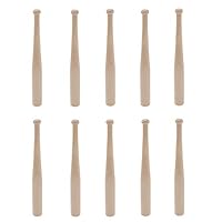 Yushen Unfinished Wooden 6 Inch Mini Baseball Bat for Doll Action Figures Toy Crafts Party Favors Scrapbooking 10 Pieces
