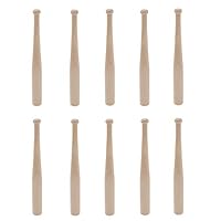 Yushen Unfinished Wooden 6 Inch Mini Baseball Bat for Doll Action Figures Toy Crafts Party Favors Scrapbooking 10 Pieces