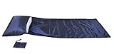 Dark Blue Artificial Silk Single Sleepsack Sleeping Bag Liner 210x90cm