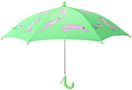 Foxfire for Kids Solid Pattern Umbrella Green with Pink Alligators