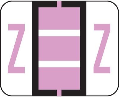 Alphabetic Color Coded Labels- Letter Z, TAB Compatible, Lilac (Vinyl, 500/Roll)