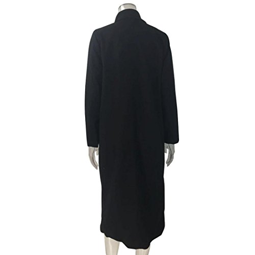 Hot Sale! Napoo Women Long Coat Winter Lapel Parka Jacket Solid Cardigan Overcoat Outwear (S, Black)