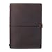 A5 Travelers Notebook Cover, Genuine Leather Cover for 5x8 Travel Journals Softcover & Hardcover, Elastic Hold & Closure, Dark Brown