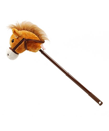 Linzy Hobby 36" Stick Horse Tan Color with Galloping Sounds and Telescopic Stick
