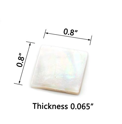 Tueascallk 1.2 Lbs / 300 Pcs of Natural Mother of Pearl Mosaic Tiles, for Home Decoration and Handmade Crafts, 0.8"(L) x 0.8"(W) x 0.065"(T)