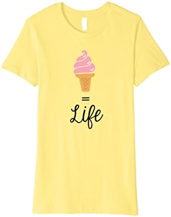 Womens Ice Cream Equals Life XL Lemon