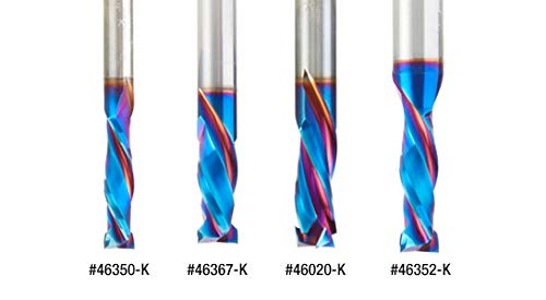 Amana Tool 46350-K CNC SC Spektra Extreme Tool Life Coated Mortise Compression Spiral 1/4 D x 1 CH 1/4 SHK 2-1/2 Inch Long 2 Flute Router Bit - Image 4
