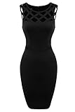 Zeagoo Women's Sleeveless Hollow Out Cocktail Party Mini Pencil Bodycon Dress