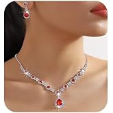 BERYUAN Bridal Crystal Rhinestone Necklace Earring Set Teardrop Pendant Necklace Earrings Set Bohemian Crystal Rhinestone Dangle Necklace Earrings Set for Wedding for Brides Bridesmaid
