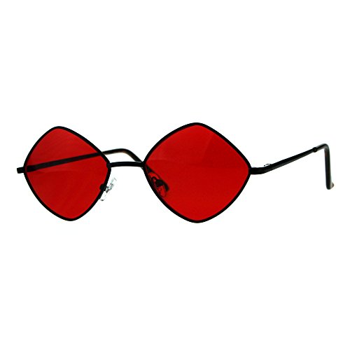 Diamond Shape Sunglasses Vintage Indie Fashion Black, Red Spring Hinge