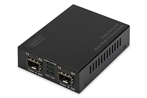 DIGITUS Gigabit Multimode zu Singlemode Medien Konverter SFP 155Mbps 1.25Gbps 850nm Converter 1 Gbps 1.25