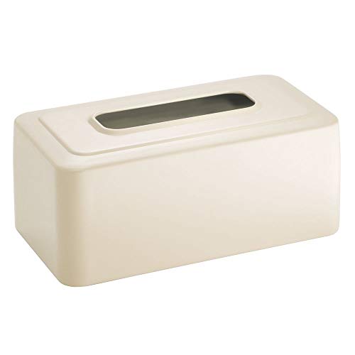 image for mDesign Modern Metal Tissue Box Cover for Disposable Paper Facial Tiss