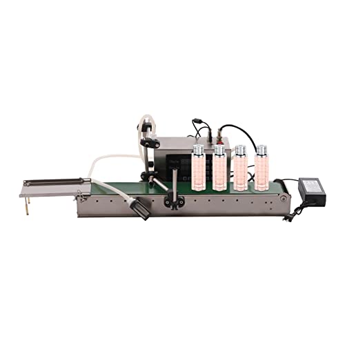 WOHAIPA Automatic Liquid Filling Machine 304 Stainless Steel, 10-3000ml Filling Range with Conveyor Belt & Electric Eye, 110V for Beverage Cosmetic Food Industry