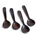 Coconut Bowl and Spoon (Set of 4) - 100% Natural, Hand made, Polished with Coconut Oil, durable, lightweight, easy clean, long lasting, vegan friendly. For Breakfast, Serving, Decoration