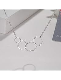 40 cumpleaños regalo para mujeres   plata de ley infinito 4 círculos 4 Decades collar, día de la madre joyería