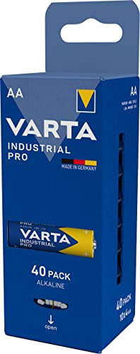 VARTA Industrial Pro AA Mignon Alkaline Batteries LR6 - 40-pack, Made in Germany, [Amazon Exclusive]