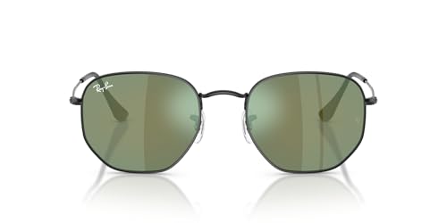 Ray-Ban RB3548N Hexagonal Flat Lens Hexagonal Sunglasses, Black/Grey Mirrored B…
