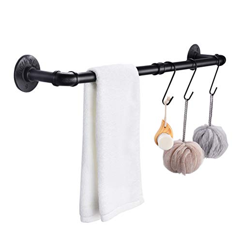 unp Pipe Black Towel Bar Wall Mounted Extra Long Bathroom Hardware