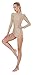 Kepblom Adult Ballet Dance Leotard Turtleneck Long Sleeve Spandex Bodysuit Tops for Women