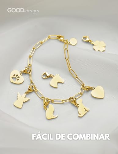 GD GOOD.designs Charms Pendant with Lobster Clasp | 316L Stainless Steel Necklace Pendant | Charm for Charm Bracelet in 18K Gold | Waterproof and Hypoallergenic