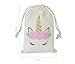 My Greca Unicorn party bags supplies - 12 party favor bags for treats, gifts and candy - Drawstring goodie bags for girls birthday party